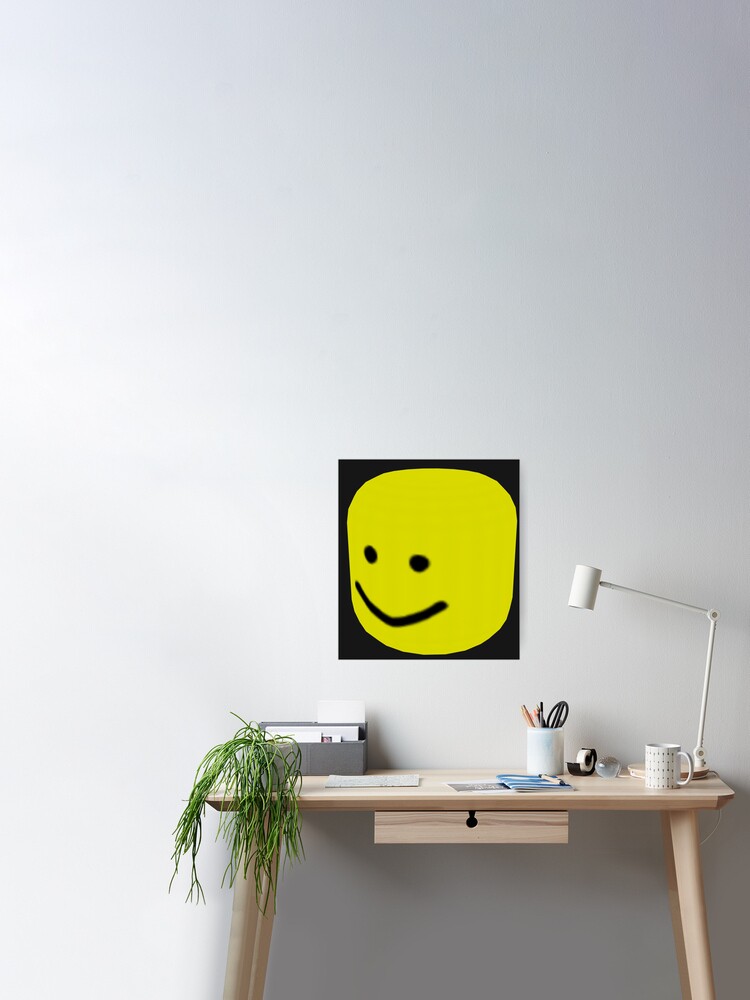 Roblox Noob Big Head Gift For Gamers Poster By Smoothnoob Redbubble - roblox noob with bighead