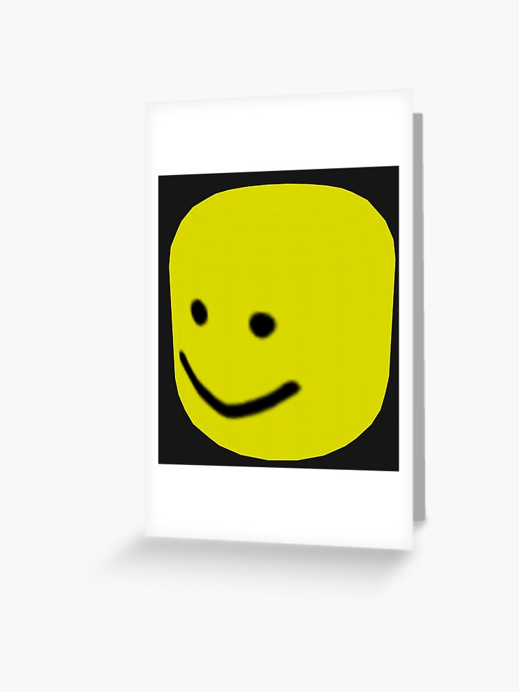 Roblox Noob Big Head Gift For Gamers Greeting Card By Smoothnoob Redbubble - smile roblox bighead