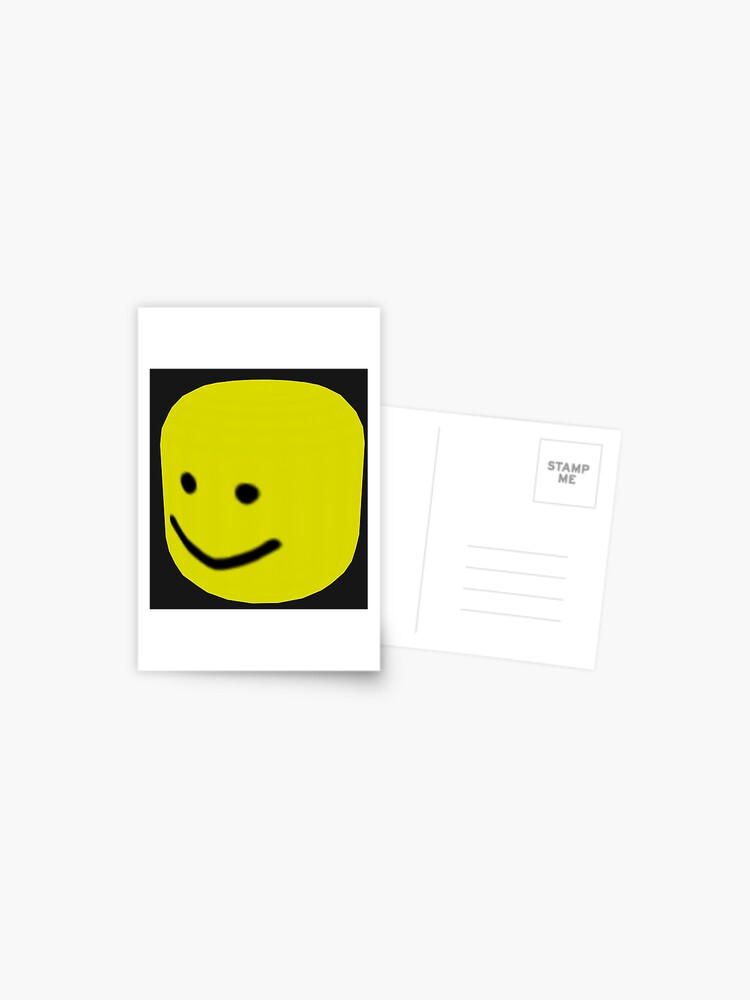 Roblox Noob Big Head Gift For Gamers Postcard By Smoothnoob Redbubble - roblox gift card big w