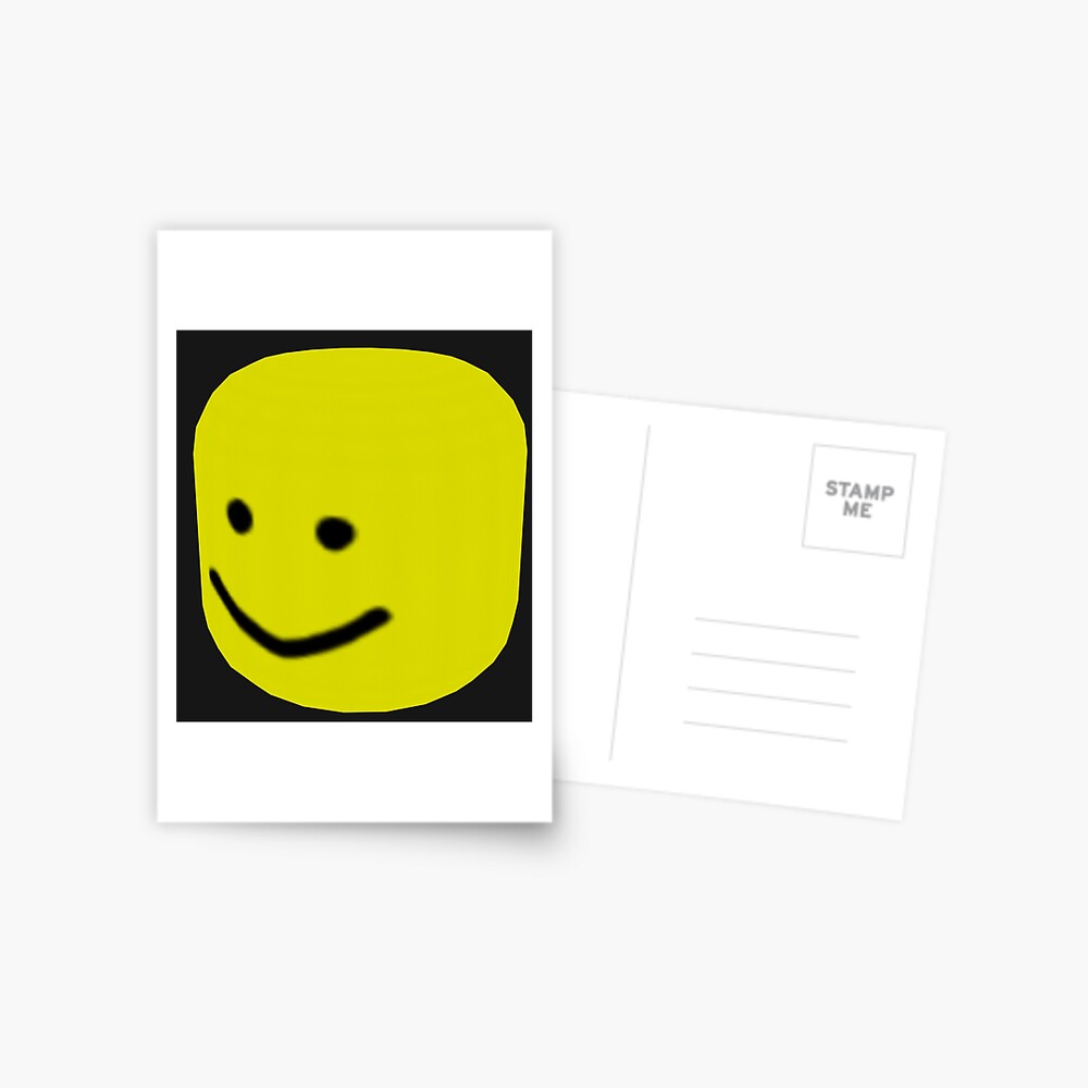 Roblox Noob Big Head Gift For Gamers Greeting Card By Smoothnoob Redbubble - roblox head oof meme greeting card