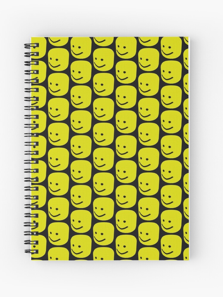 Roblox Noob Big Head Gift For Gamers Spiral Notebook By Smoothnoob Redbubble - back of roblox noob head