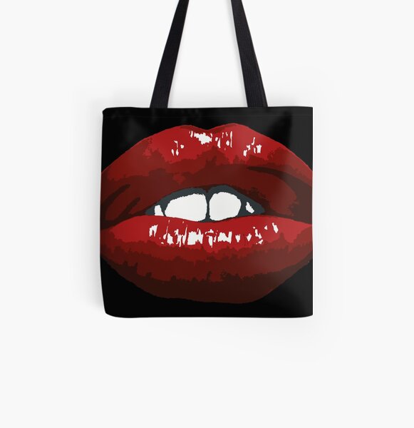Labios rojos Bolsa estampada de tela