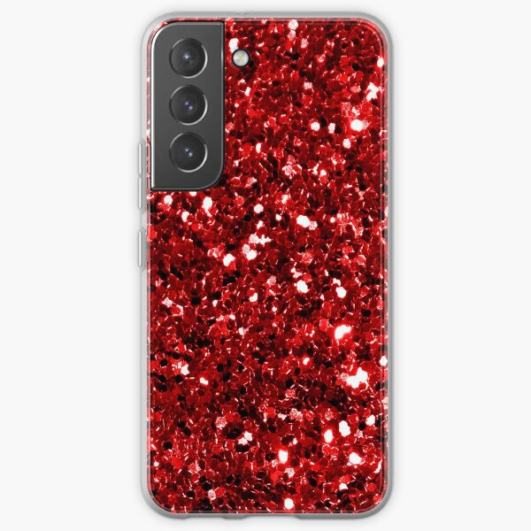 Red Sparkly Confetti Glitter Samsung Galaxy Soft Case