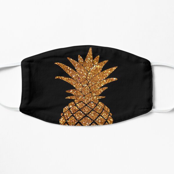 Golden Pineapple - Gold Glitter Pineapple Flat Mask