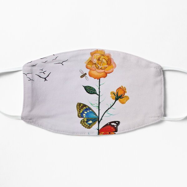 BUTTERFLY ROSE : Vintage Abstract Dali Painting Print Mask