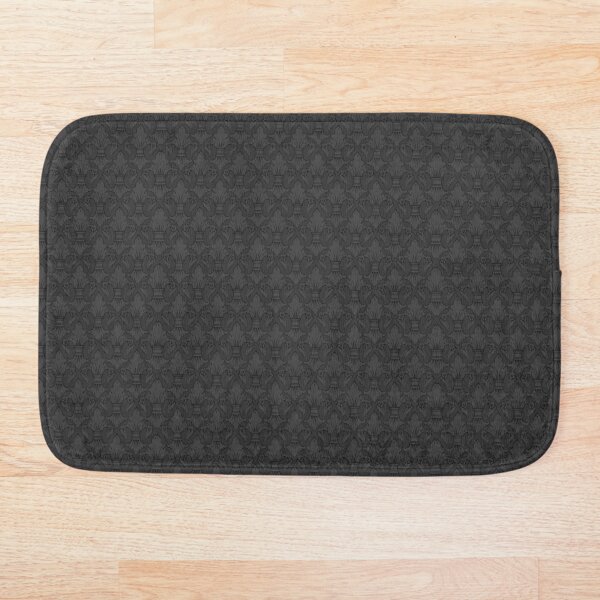 Gray Fleur-de-lis Pattern Bath Mat