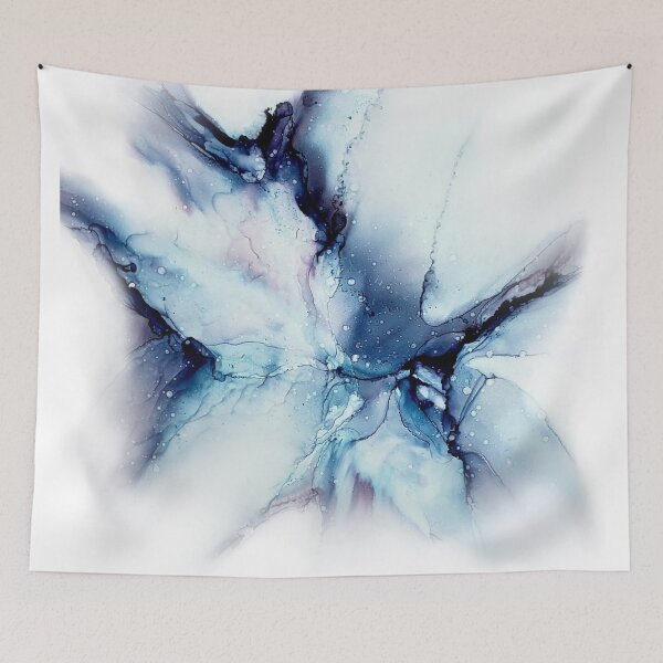 Item preview, Blue whisp alcohol ink art designed and sold by Artbysherilong.
