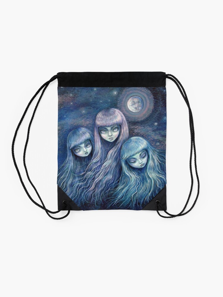 Alternate view of Sisters of the Moon Drawstring Bag