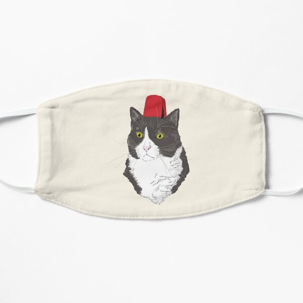 Fez Hat Cat Flat Mask