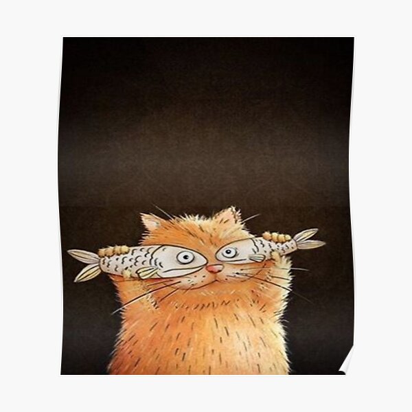 The cat with the fish eyes. Poster