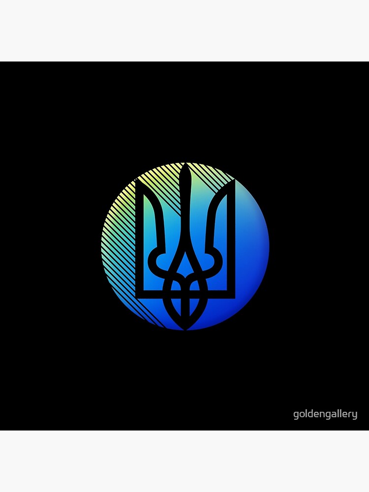 Ukrainian Trident In Color Circle Art Board Print By Goldengallery Redbubble
