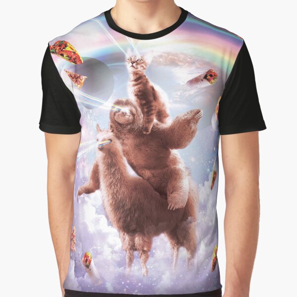 Artikel-Vorschau von Laser Eyes Space Cat Riding Sloth, Llama - Rainbow, designt und verkauft von SkylerJHill.