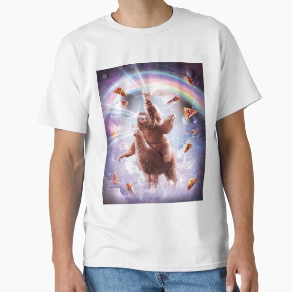 Item preview, Laser Eyes Space Cat Riding Sloth, Llama - Rainbow designed and sold by SkylerJHill.
