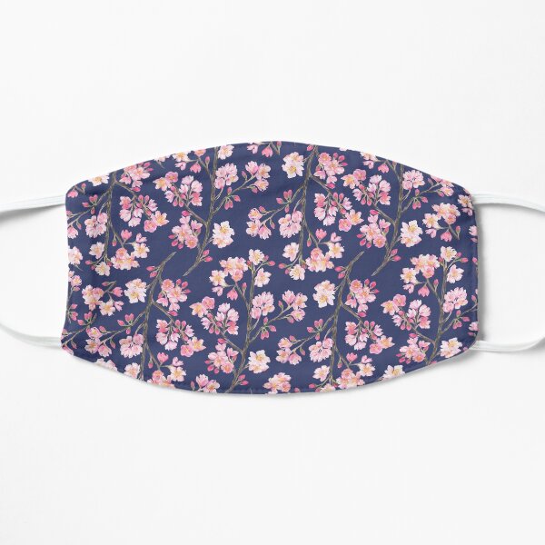 Cherry Blossom Pattern (Navy) Mask