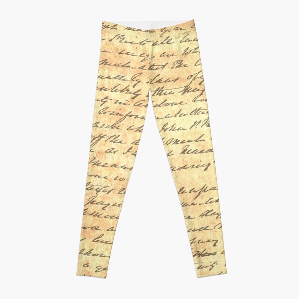 Reading is my Superpower Splatter Typography Quote Art (Vintage Paper) Leggings
