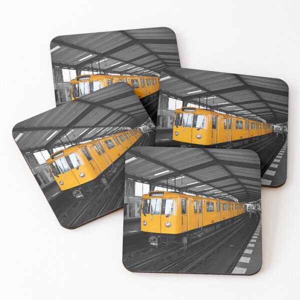 Item preview, Yellow Tram,train U-Bahn transport black white color	 designed and sold by MarketVisionAV.