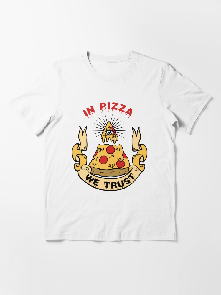 Thumbnail 2 of 7, Essential T-Shirt, In Pizza We Trust designed and sold by amygrace.