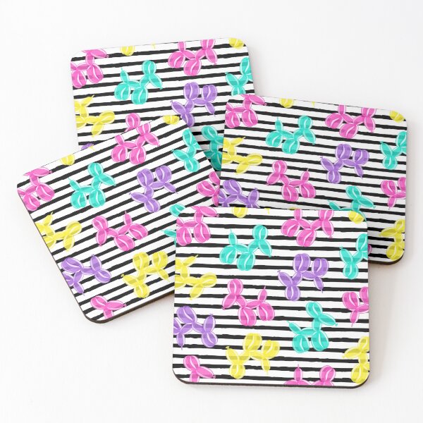 Item preview, Balloon dogs - balloon animals on black stripes designed and sold by littlearrow.