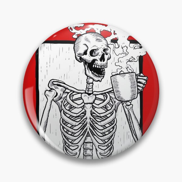 Item preview, halloween coffee drinking skeleton  designed and sold by Gossip Rag.