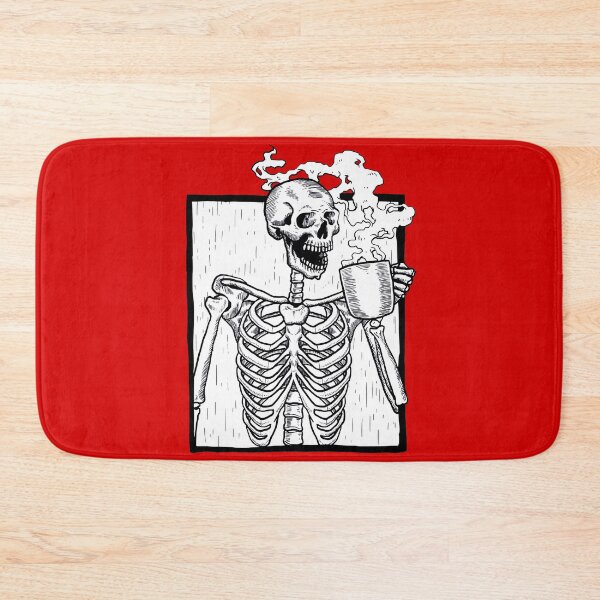 Item preview, halloween coffee drinking skeleton  designed and sold by Gossip Rag.