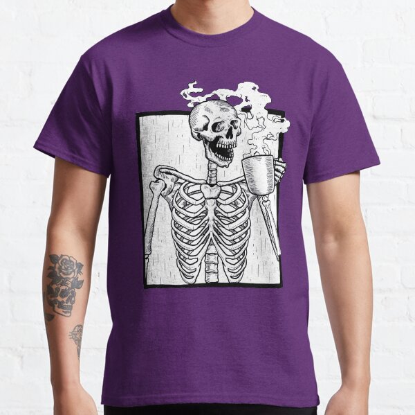 halloween coffee drinking skeleton Classic T-Shirt