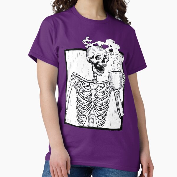 Item preview, halloween coffee drinking skeleton  designed and sold by Gossip Rag.