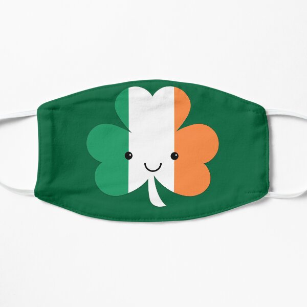 Kawaii Irish Shamrock St Patrick Day Flat Mask