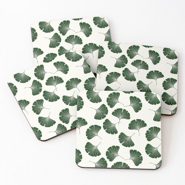 Item preview, Ginkgo biloba -  gingko leaves  - green/cream designed and sold by littlearrow.