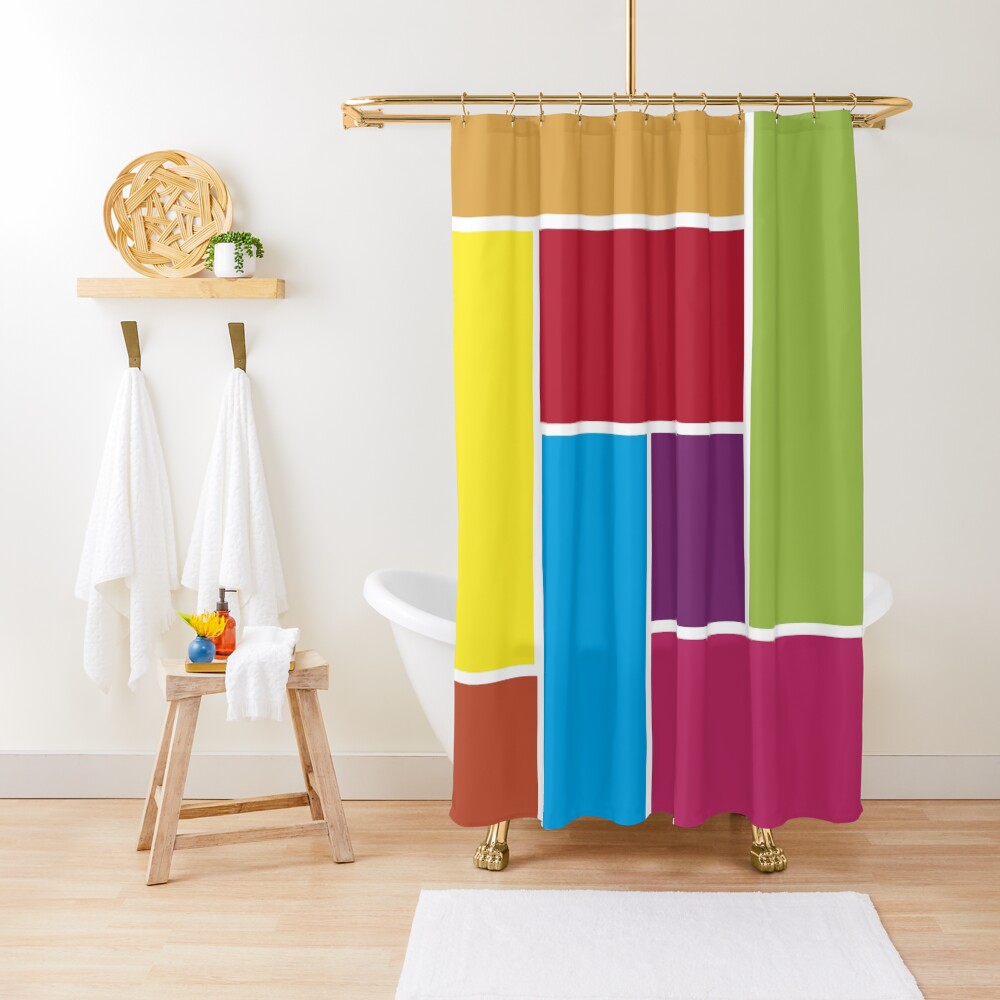 Colorful Blocks Shower Curtain