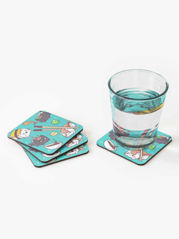 Alternate view of Sushi cats Coasters (Set of 4)