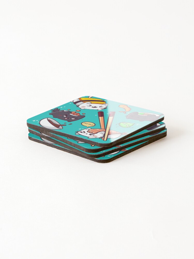 Alternate view of Sushi cats Coasters (Set of 4)
