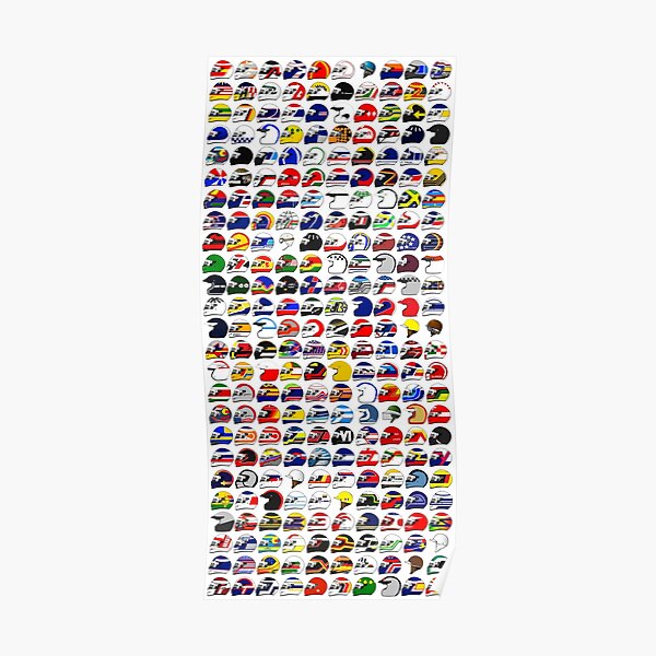 250 Helme, die F1-Geschichte schrieben Poster