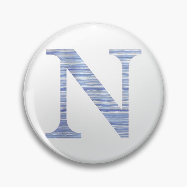 Item preview, Letter N Blue Watercolor Stripes Monogram Initial designed and sold by theartofvikki.
