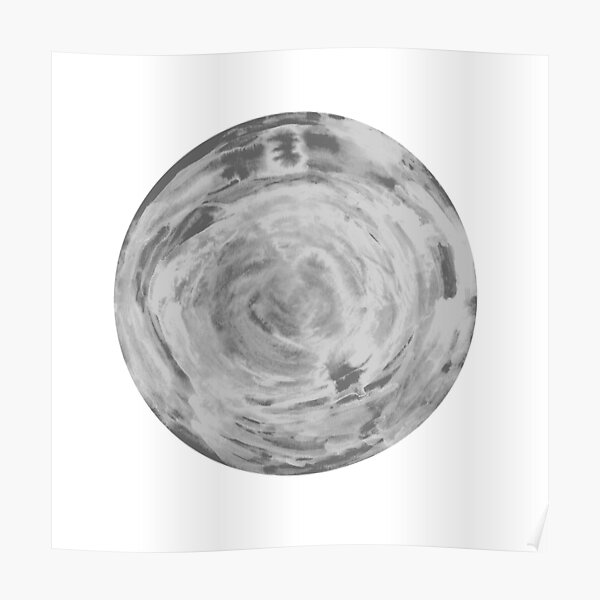 black and white sphere Poster