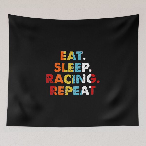 Item preview, Retro Eat. Sleep. Racing. Repeat. Vintage Sports Saying Novelty Gift idea designed and sold by Orange Pieces.