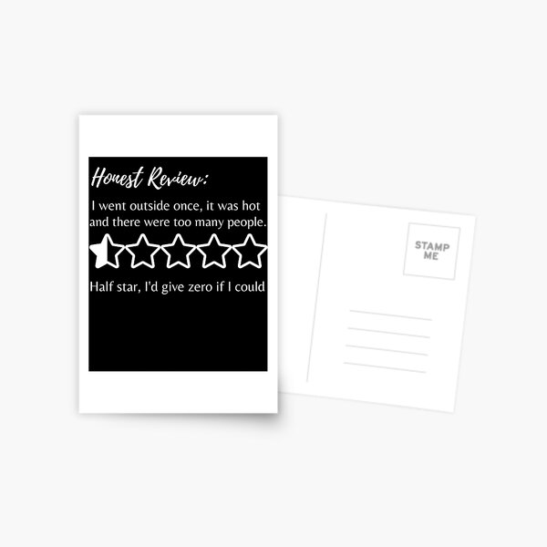 Honest Review Went Outside Half Stars Postcard