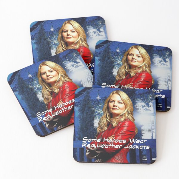 Item preview, "Some Heroes Wear Red Leather Jackets" designed and sold by The_Girly_Nerd_Shop.
