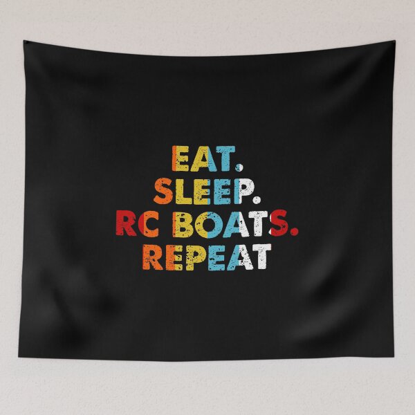 Item preview, Retro Eat. Sleep. RC Boats. Repeat. Vintage Hobby Saying Novelty Gift idea designed and sold by Orange Pieces.