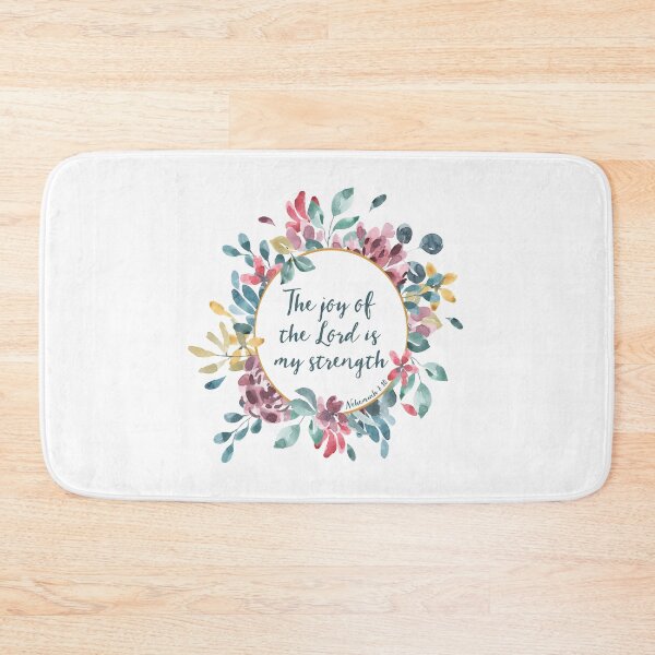 Item preview, The Joy of the Lord | Bible Verse | Floral Watercolor designed and sold by PraiseQuotes.