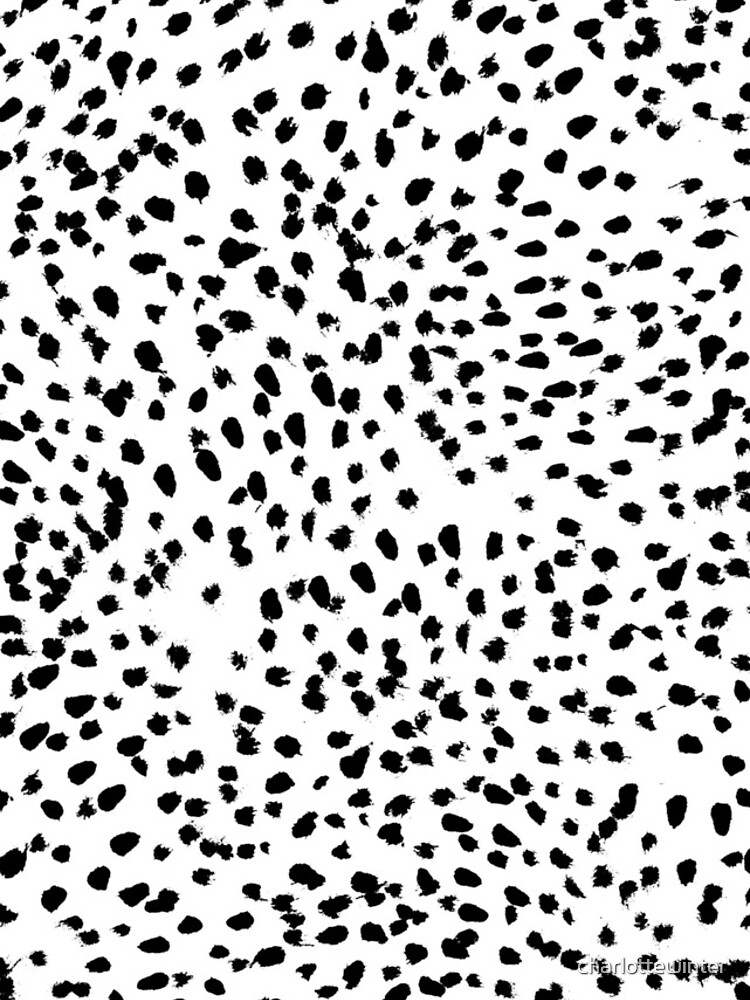 Nadia - Black and White, Animal Print, Dalmatian Spot, Spots, Dots, BW by charlottewinter