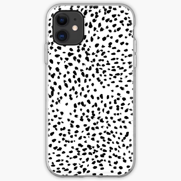 Nadia - Black and White, Animal Print, Dalmatian Spot, Spots, Dots, BW iPhone Soft Case