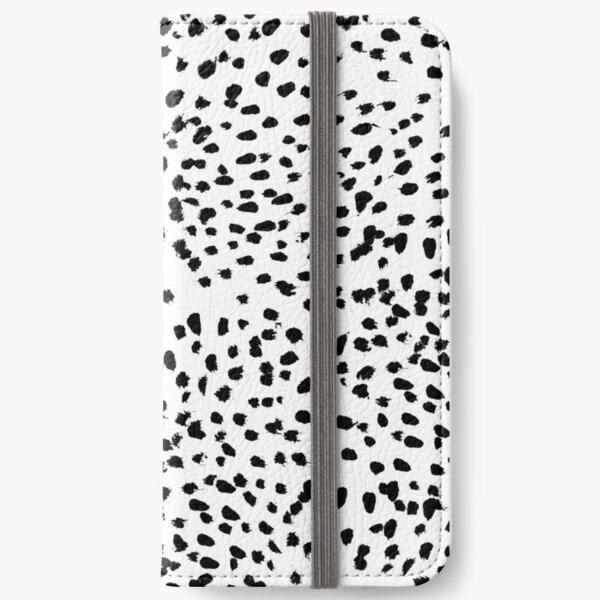 Nadia - Black and White, Animal Print, Dalmatian Spot, Spots, Dots, BW iPhone Wallet