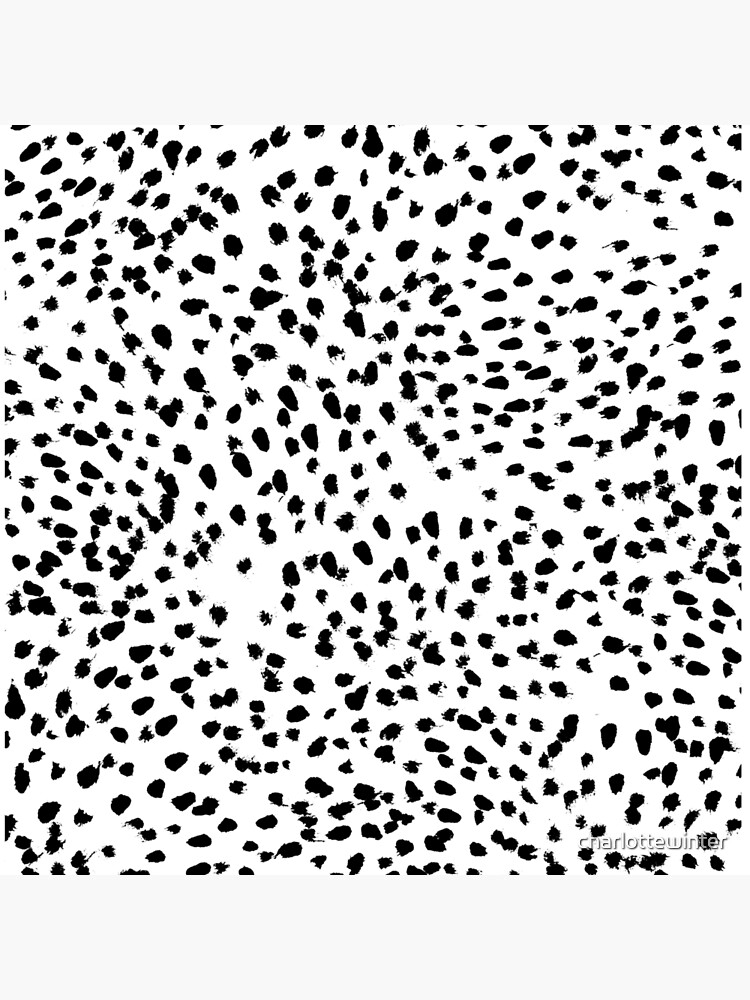 Nadia - Black and White, Animal Print, Dalmatian Spot, Spots, Dots, BW by charlottewinter