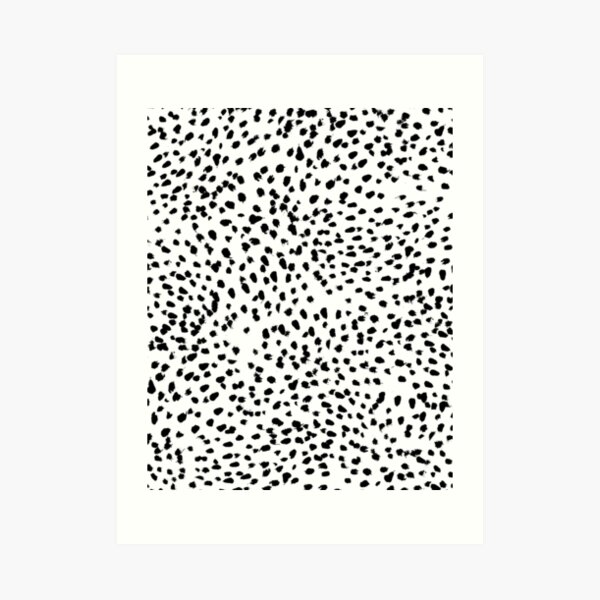 Nadia - Black and White, Animal Print, Dalmatian Spot, Spots, Dots, BW Art Print