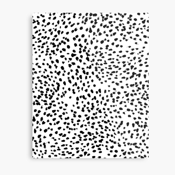 Nadia - Black and White, Animal Print, Dalmatian Spot, Spots, Dots, BW Metal Print