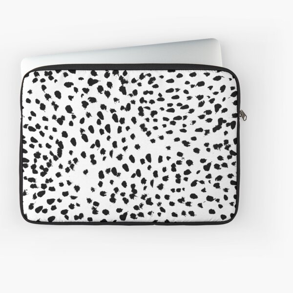 Nadia - Black and White, Animal Print, Dalmatian Spot, Spots, Dots, BW  Laptop Sleeve for Sale by charlottewinter