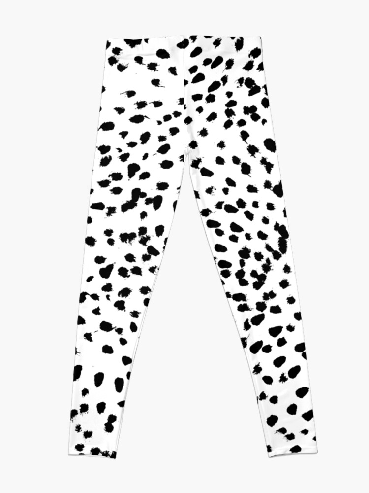 Alternate view of Nadia - Black and White, Animal Print, Dalmatian Spot, Spots, Dots, BW Leggings