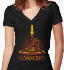 SAMTRON Women's Fitted V-Neck T-Shirt