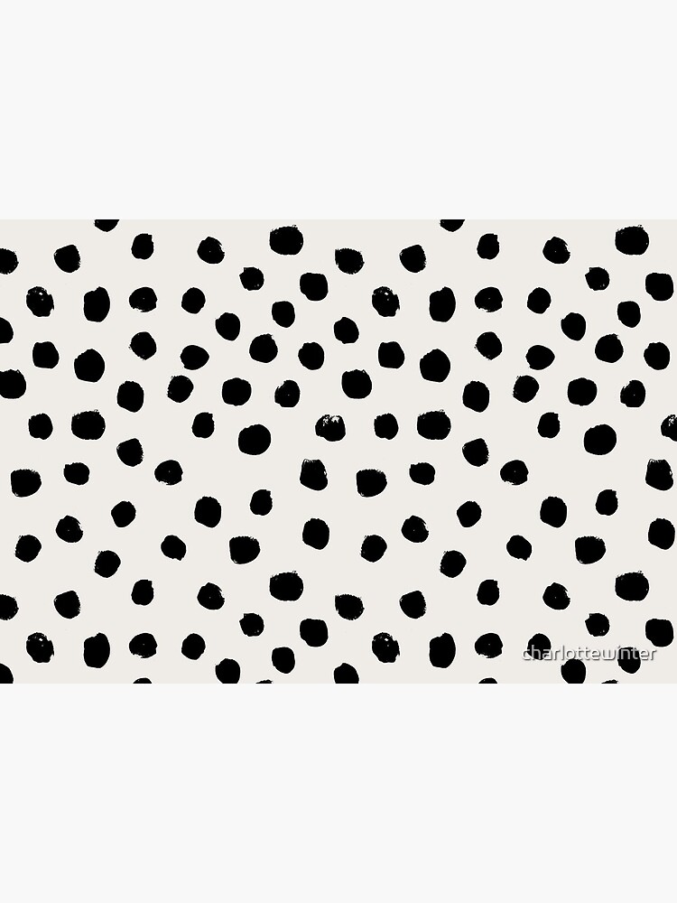 Preppy brushstroke free polka dots black and white spots dots dalmation animal spots design minimal by charlottewinter