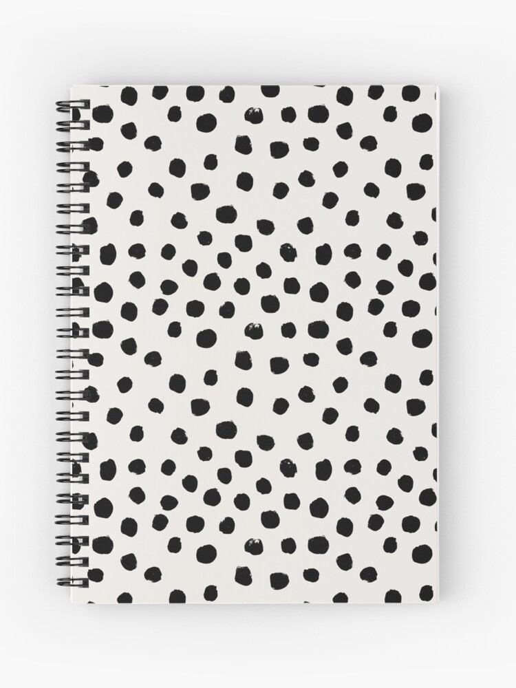 Preppy Brush Stroke Dotty Pattern Black and White | Art Board Print